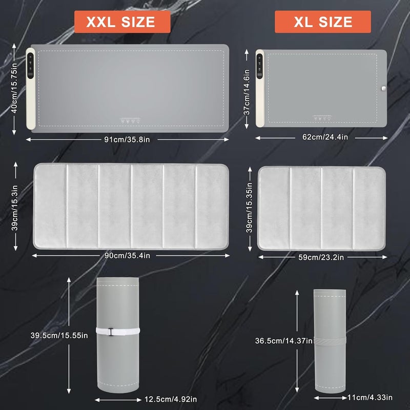 FYY Extra Large Warming Mat for Food with Heat Resistant Pad, Prevent Countertop Cracks, Keep Meal Warm, Rapid and Full Surface Heating, 6 Temp Settings, 6H Timer, Rollable Portable Food Warmer, Grey - Image 5